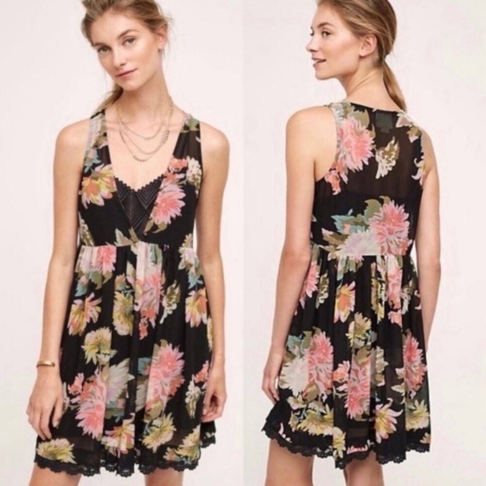 ANTHROPOLOGIE Maeve Floral Layered Dress XS